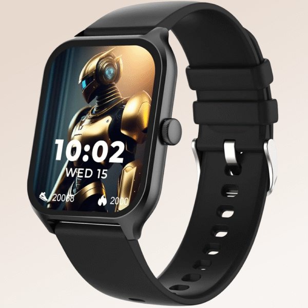 beatXP Marv Sense 1.96" Ultra HD Large Display Bluetooth Calling Smart Watch, Metal Body, Rotary Crown, 320 * 386px, 500 Nits, 60Hz Refresh Rate, 100+ Sports Modes, 24x7 Health Monitoring (Black)