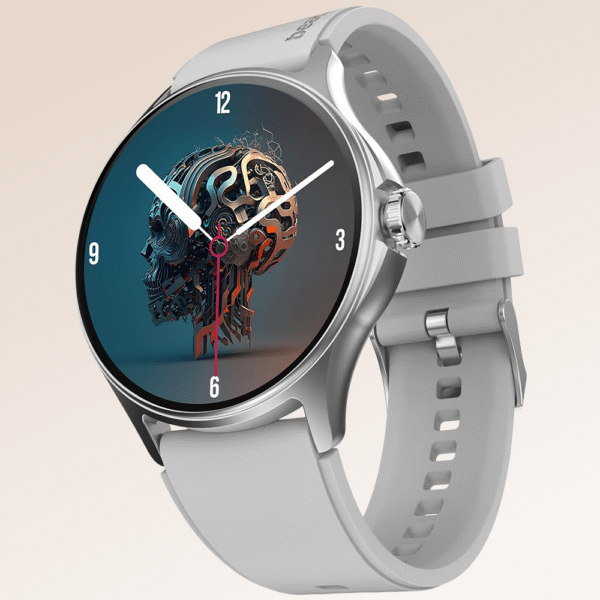 BeatXP Sigma 1.38'' HD Display Bluetooth Calling, Health Tracking & AI Voice Assitant Smartwatch  (Ice Silver Strap, Free Size)