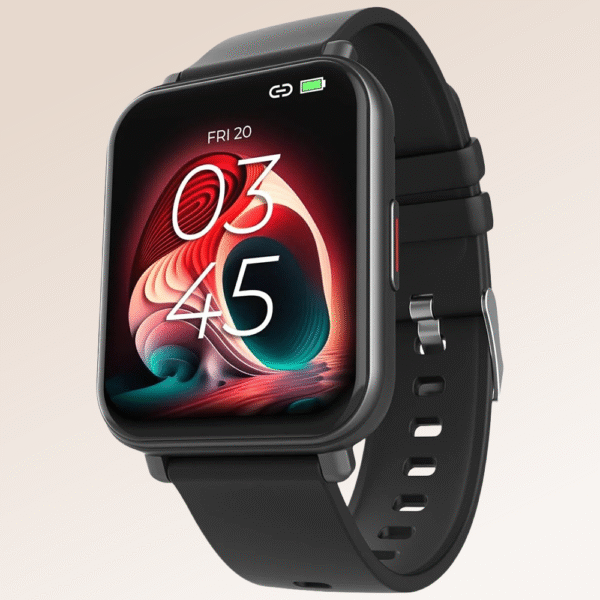 beatXP Unbound Neo 1.8" Super AMOLED Display, BT Calling, 500nits Brightness Smartwatch  (Electric Black Strap, Free Size)