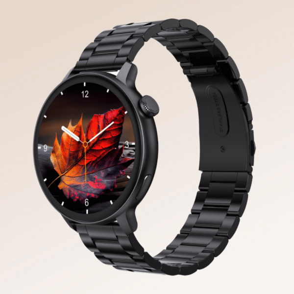 beatXP Neo 1.43'' Super AMOLED Display with BT Calling, Premium Metal Body & IP67 Smartwatch  (Copper Black Strap, Free Size)