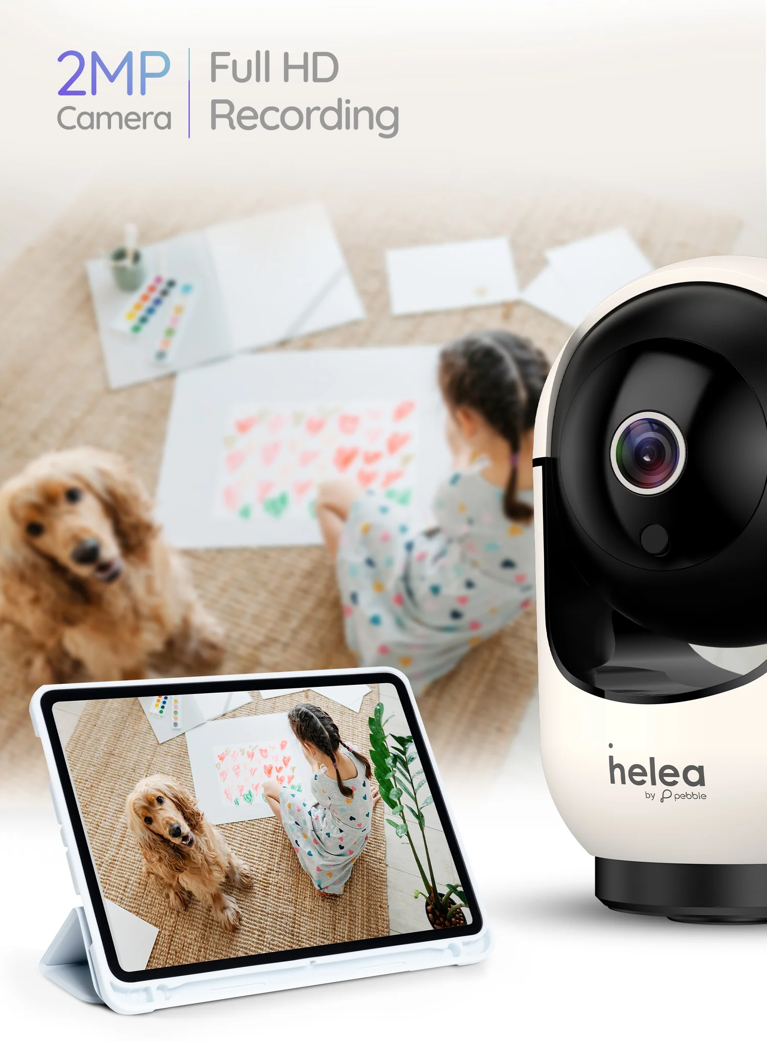 pebble Helea HL-SC002, 2 MP, HD 360 Motion Detection & Tracking, IR Night Vision Security Camera 3 Website 1 03 bbe7dd28 a62f 489e b619 1ad15a43a258